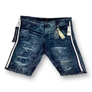 NWT Jordan Craig Legacy Edition Distressed Denim Stretch Shorts Mens 46x13.5